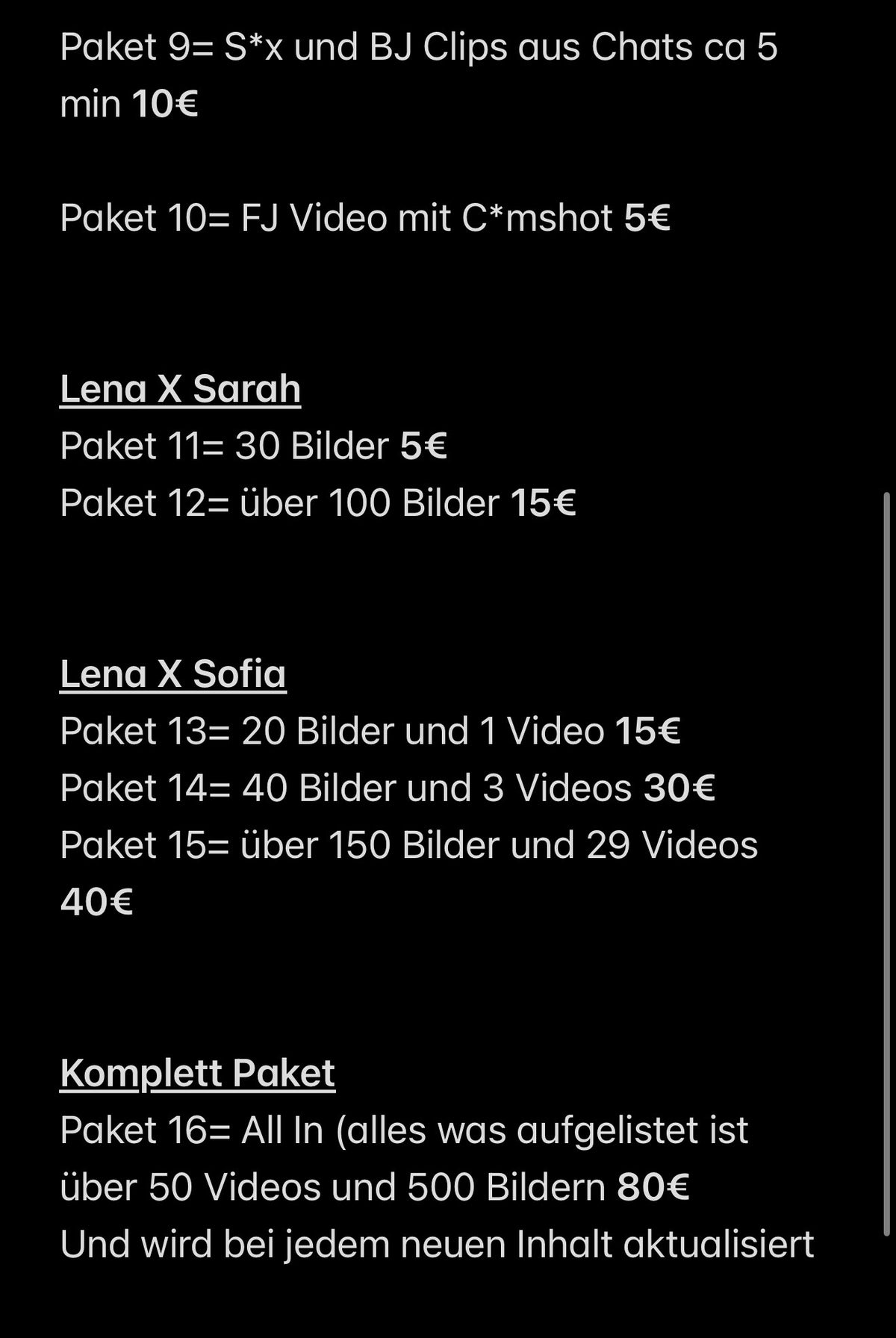 Paket Übersicht