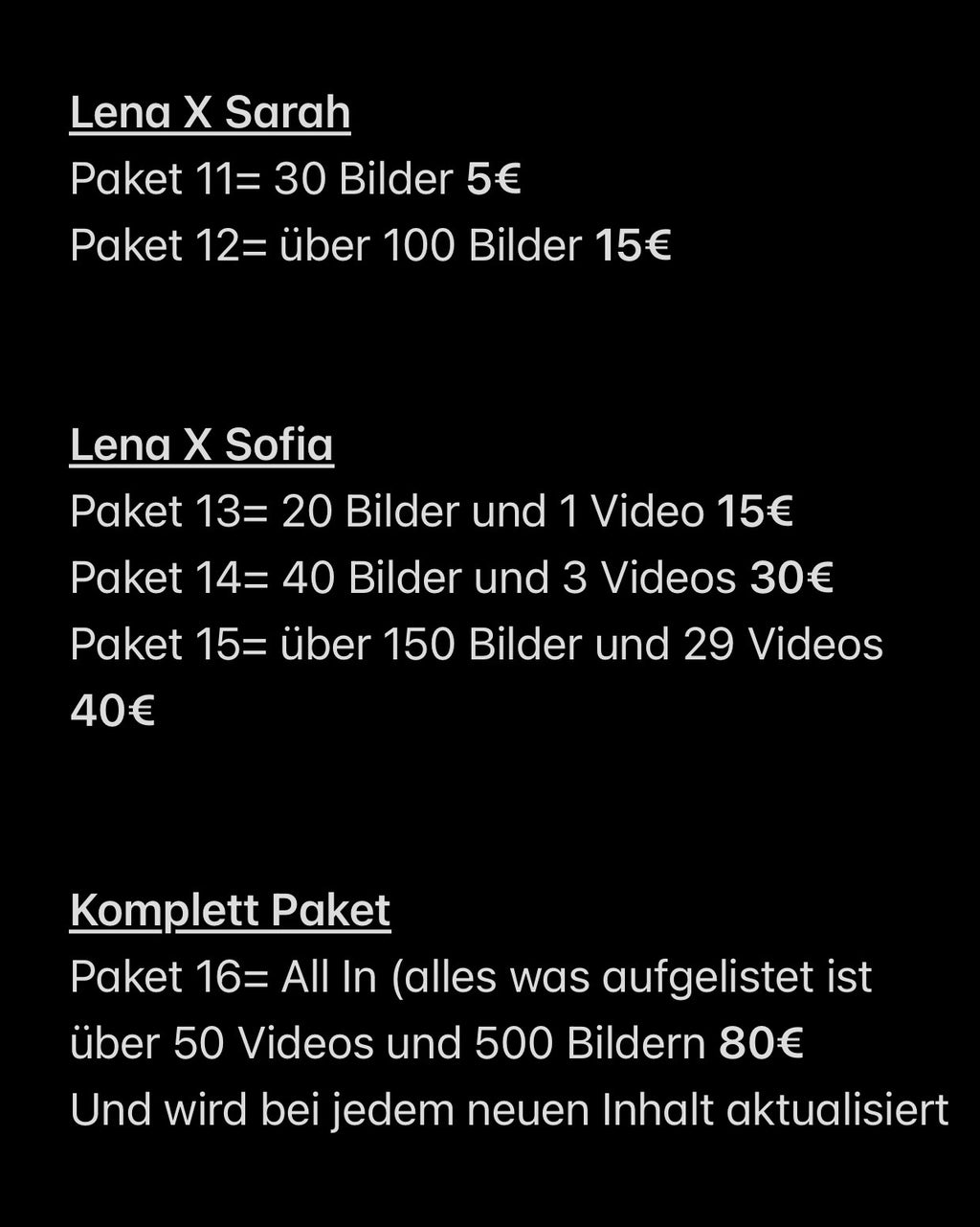 Paket Übersicht